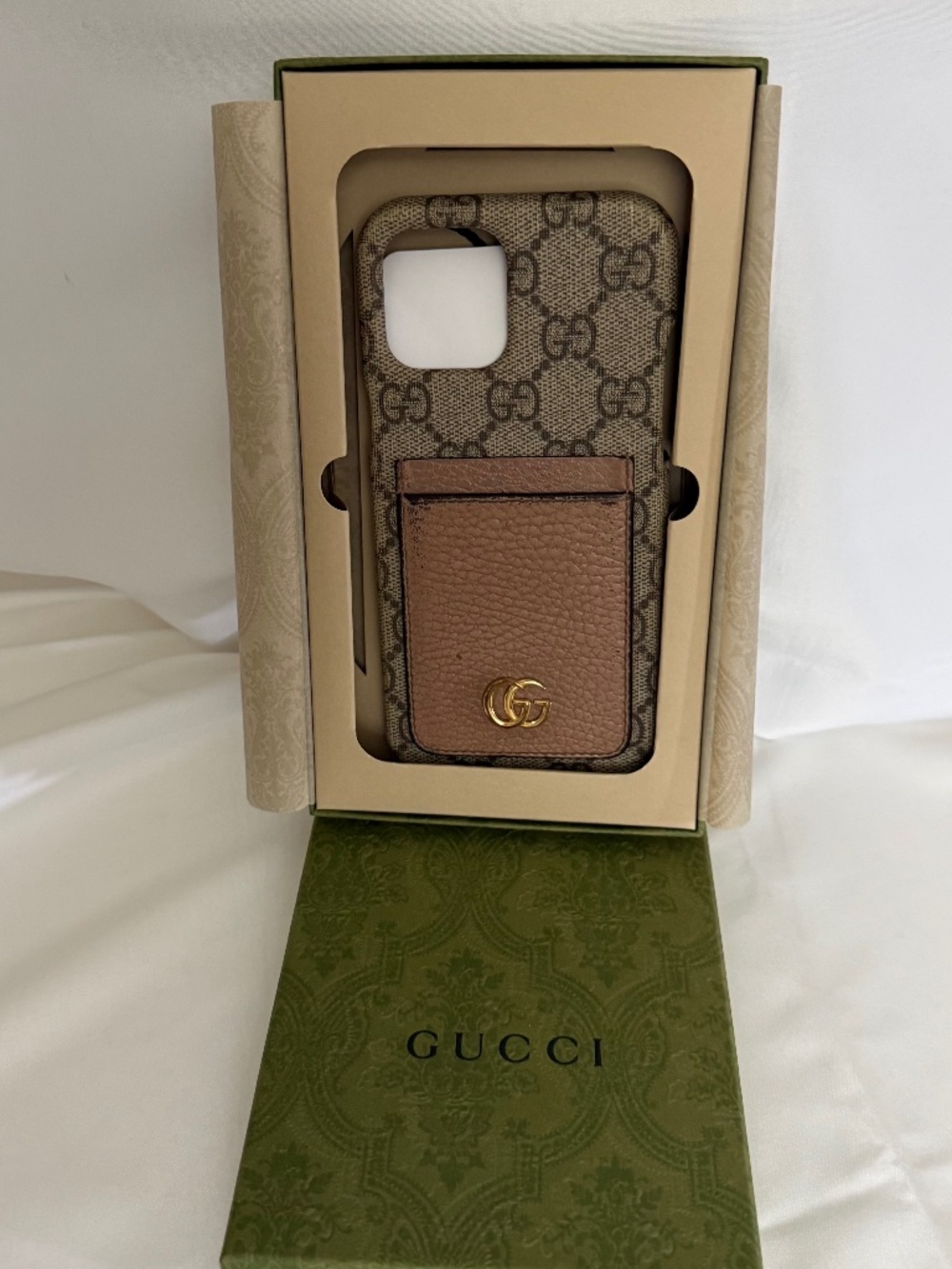 "Gucci Authentic GG Marmont iPhone 12 Pro Max Case Pink Leather"